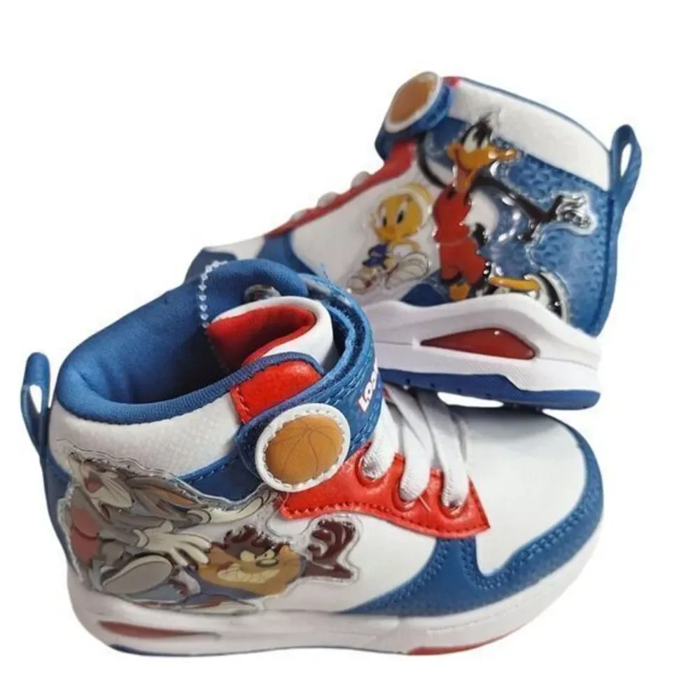 Looney Tunes High Top Shoes Size 9 (17cm) Little Kids Bugs‎ Bunny Daffy Duck New